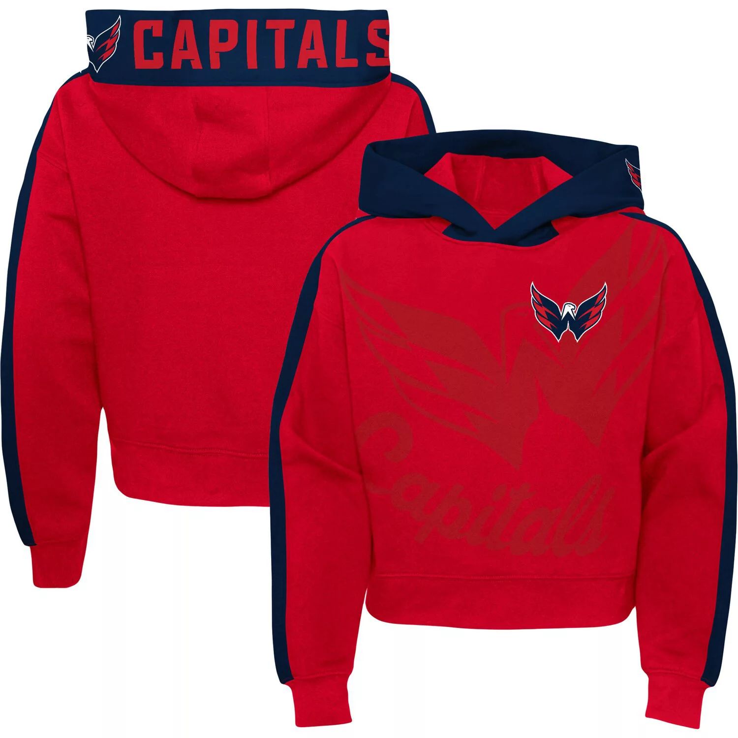 

Красная толстовка с капюшоном для девочек и молодежи Washington Capitals Record Setter Outerstuff, Красный, Красная толстовка с капюшоном для девочек и молодежи Washington Capitals Record Setter Outerstuff