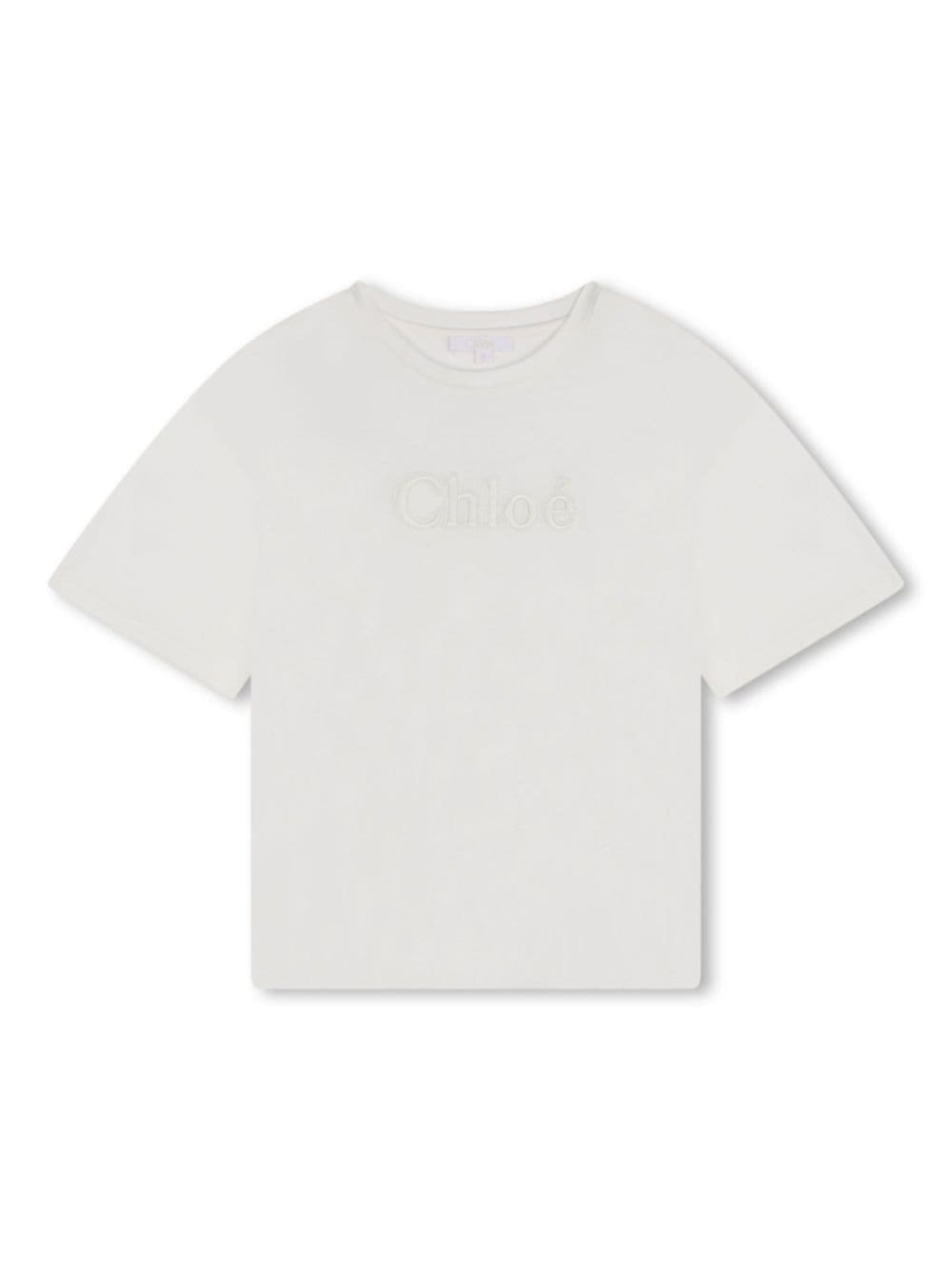 

Chloé Kids футболка с вышитым логотипом, белый