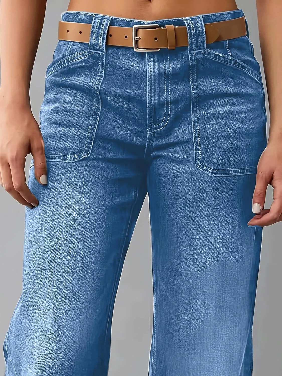 Джинсы женские low rise baggy, y2k straight wide leg — фото 2