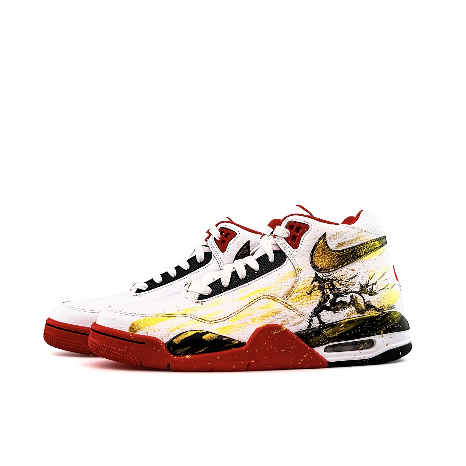 Nike Кроссовки баскетбольные мужские Flight Legacy Black Horse Gold Cushioning Abrasion Resistant Slip Resistant Mid top Vintage — фото 4