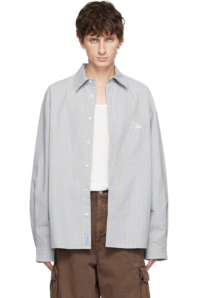 

Рубашка в синюю клетку Erl, бежевый/синий