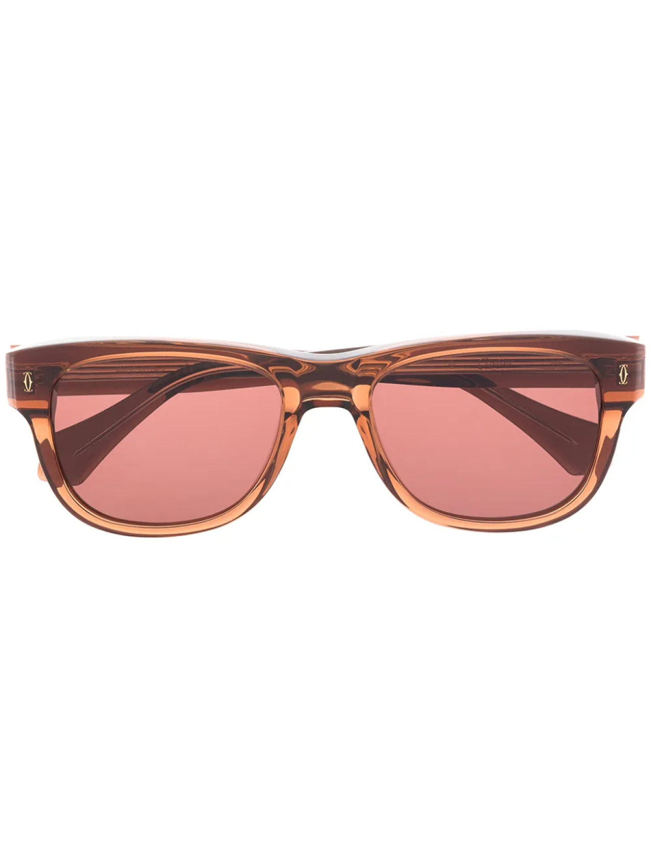 

Солнцезащитные очки в квадратной оправе Cartier Eyewear, коричневый
