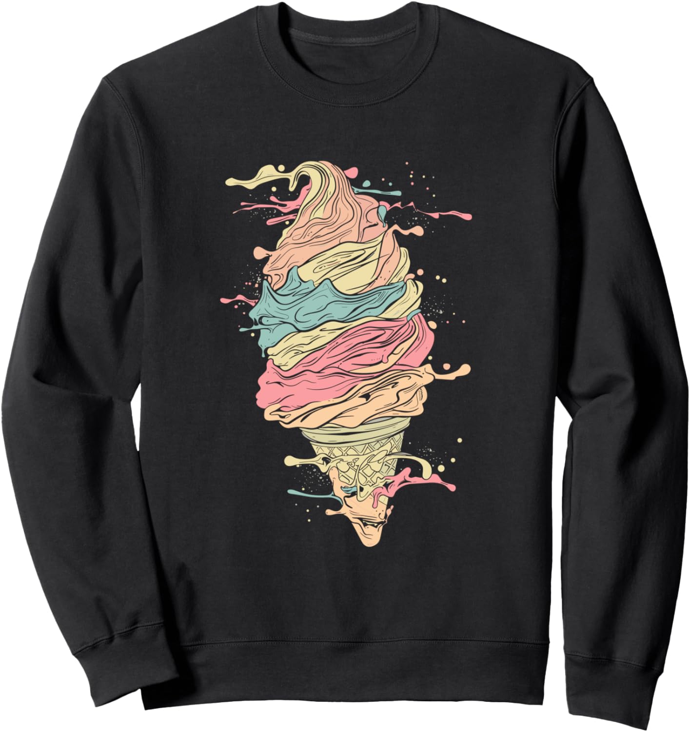 

Толстовка с рисунком в виде цветного пятна мороженого Funny Ice Cream Vendor Shirt And Gift, черный