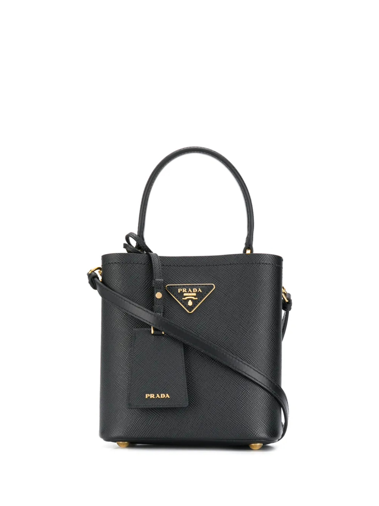 

Prada сумка-тоут с металлическим логотипом, черный