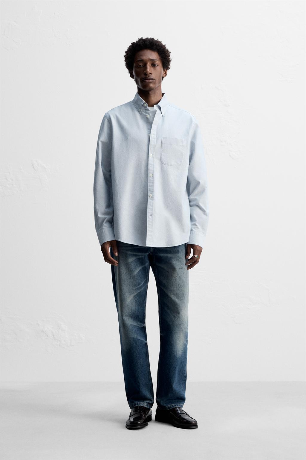 

Полосатая оксфордская рубашка ZARA, цвет Stripes