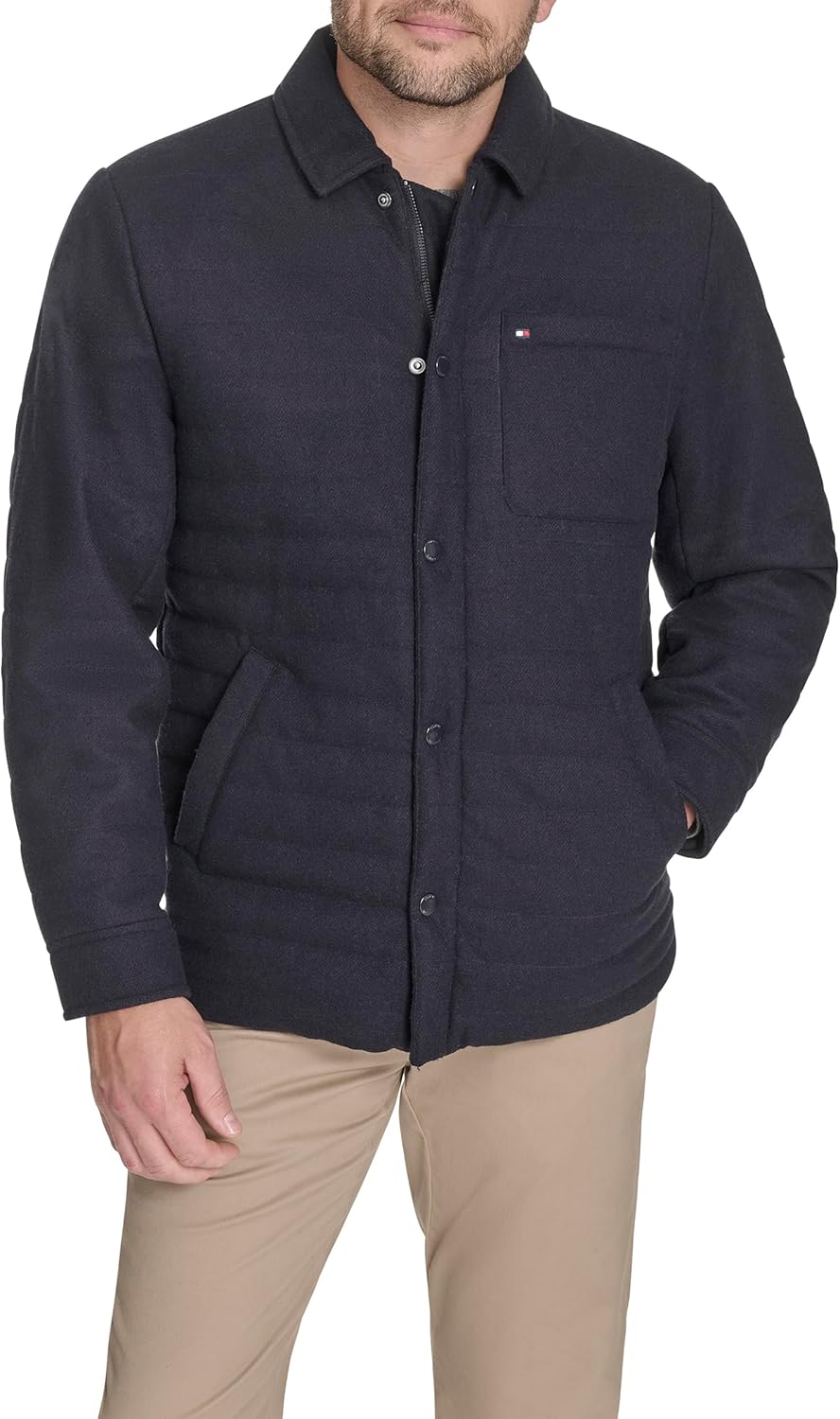 

Мужская стеганая куртка из смеси шерсти Tommy Hilfiger, Navy