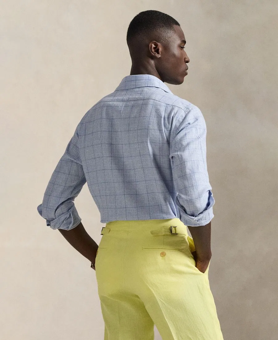 Мужская клетчатая рубашка классического кроя Polo Ralph Lauren, синий — фото 4