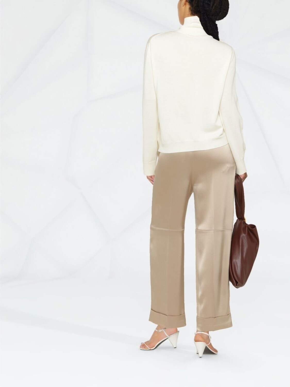 Jil Sander шерстяной джемпер с высоким воротником, нейтральный цвет — фото 4