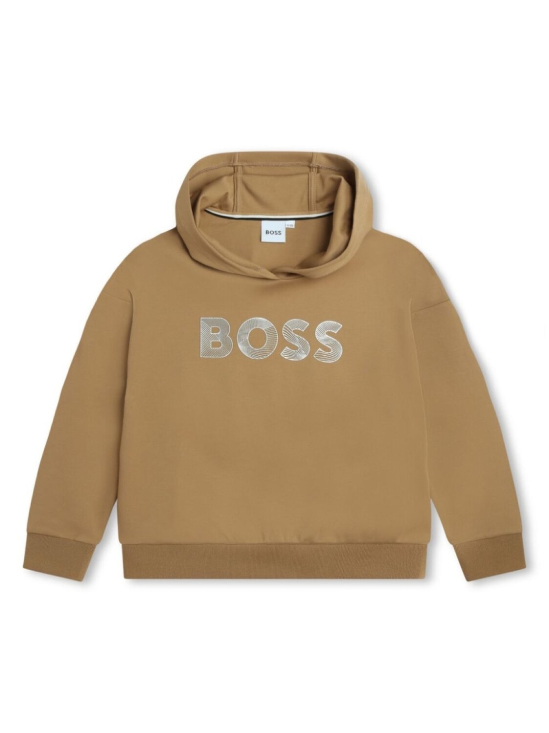 

BOSS Kidswear худи с тисненым логотипом, коричневый