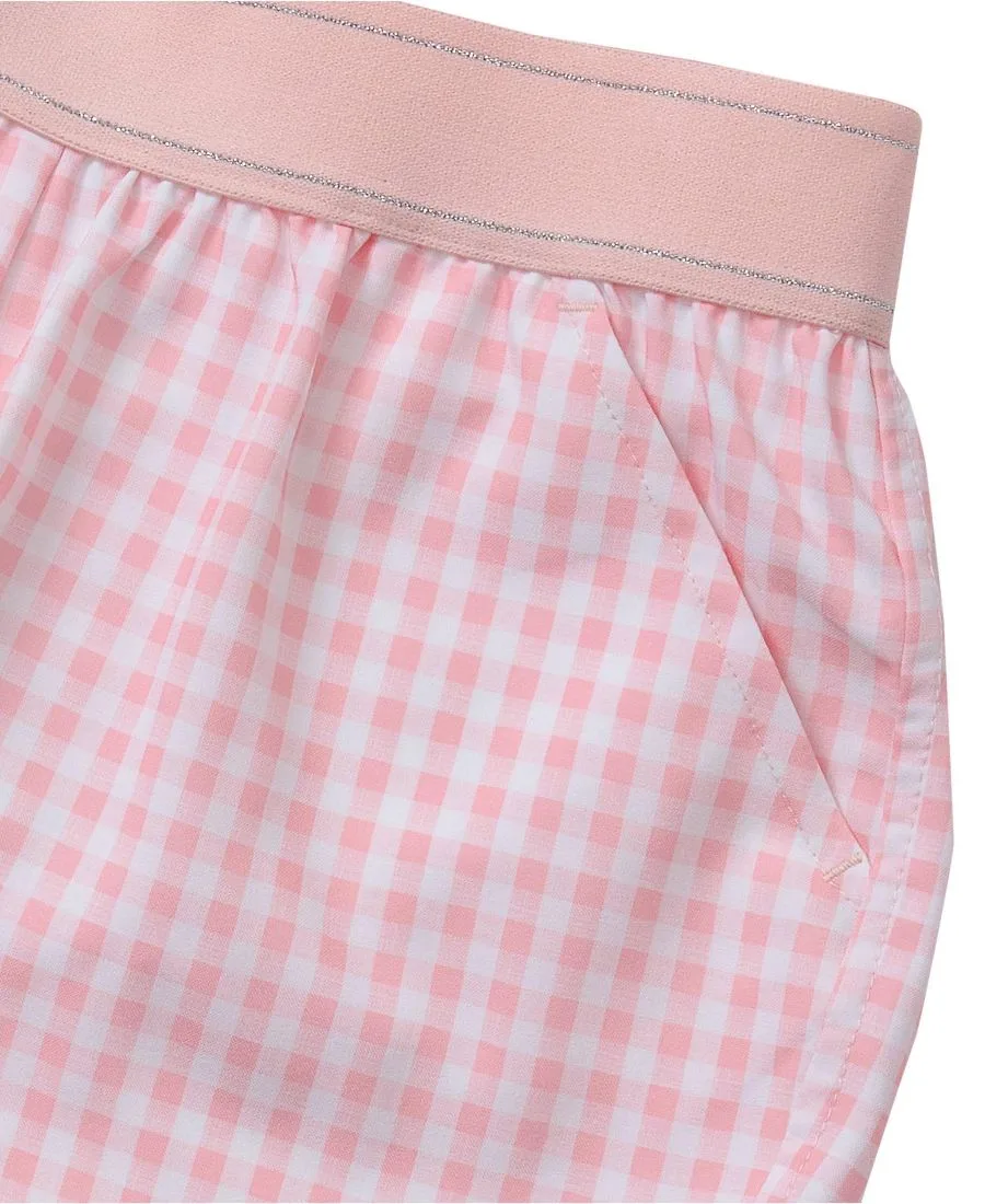 Детские спортивные шорты на резинке Lands' End, pale розовый gingham — фото 2