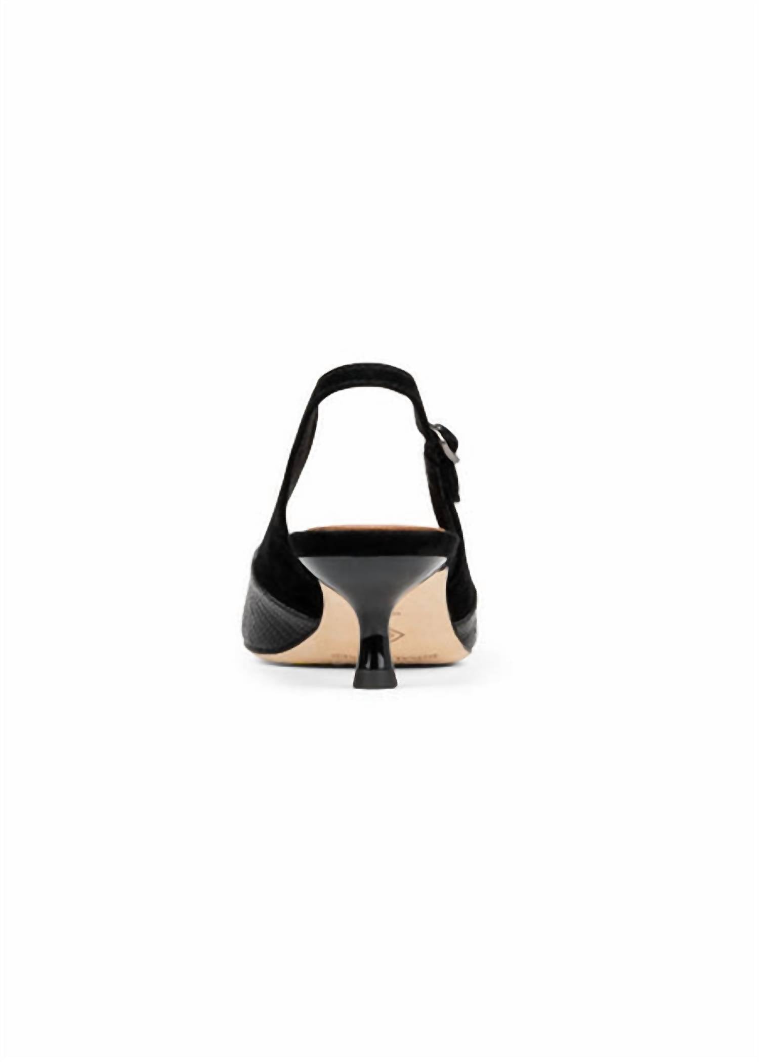Женские туфли Sodashi Slingback Heel с черным принтом ящерицы Donald Pliner — фото 2