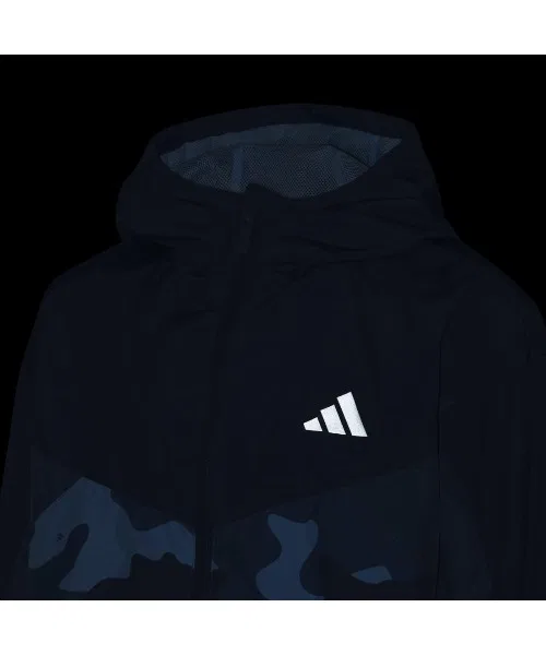 Куртка adidas Essentials Camo Pack Regular Fit Mesh Lining Woven Track Top, чёрный с серым — фото 3
