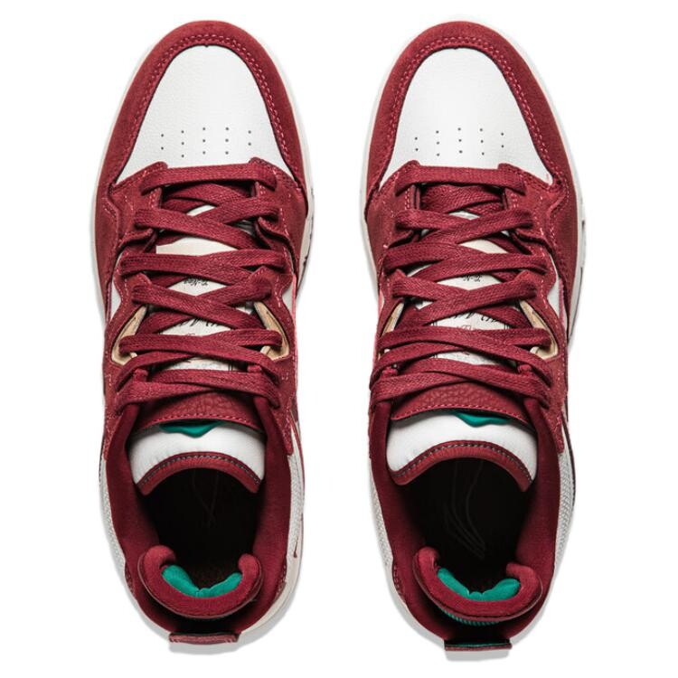 Кроссовки LiNing Wave Pro Skateboarding Shoes Men Low-top Dark Red/ivory White, темно-красный/слоновая кость — фото 4
