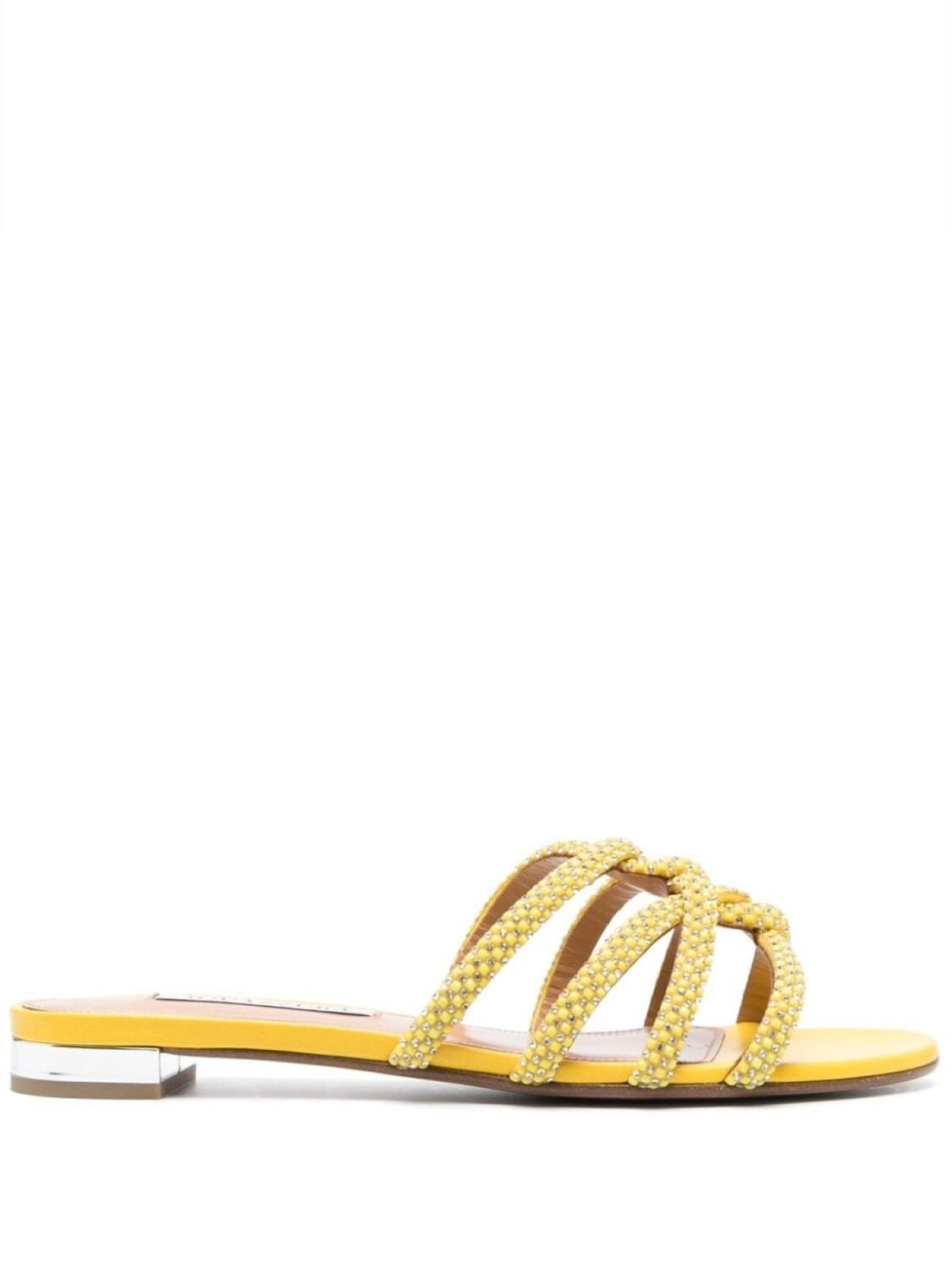 Aquazzura сандалии с кристаллами, желтый