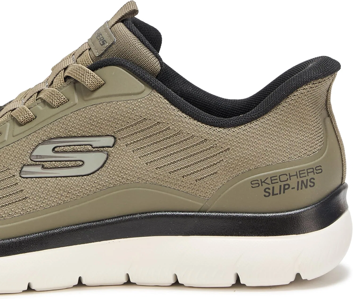 Мужские туфли Skechers Summits Leyter Hands Free Slip-in, Olive Green Black — фото 4