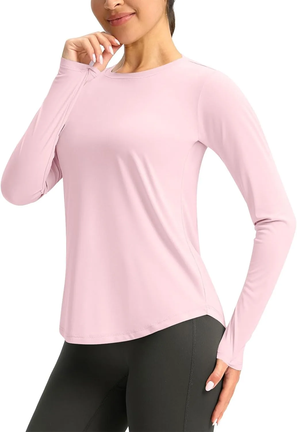 

Женская футболка с длинным рукавом UPF 50+ для тренировок, быстросохнущая