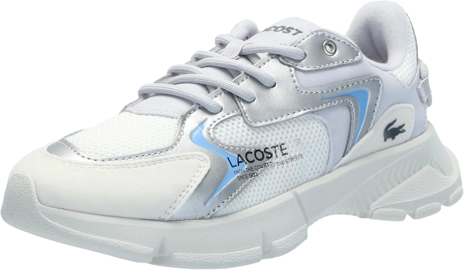 Кроссовки Lacoste Kids L003 Neo, светло-серый/серебристый — фото 3