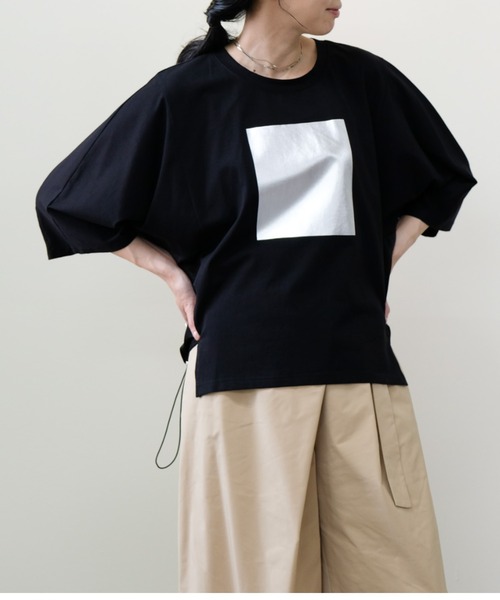 

Топ с фольгированным принтом и цветовым сочетанием DOLLUPOOPS, черный