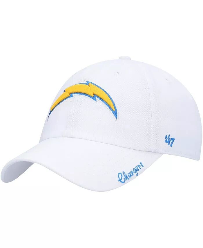

Женская белая кепка Los Angeles Chargers Miata Clean Up Logo '47 с регулируемым размером '47 Brand