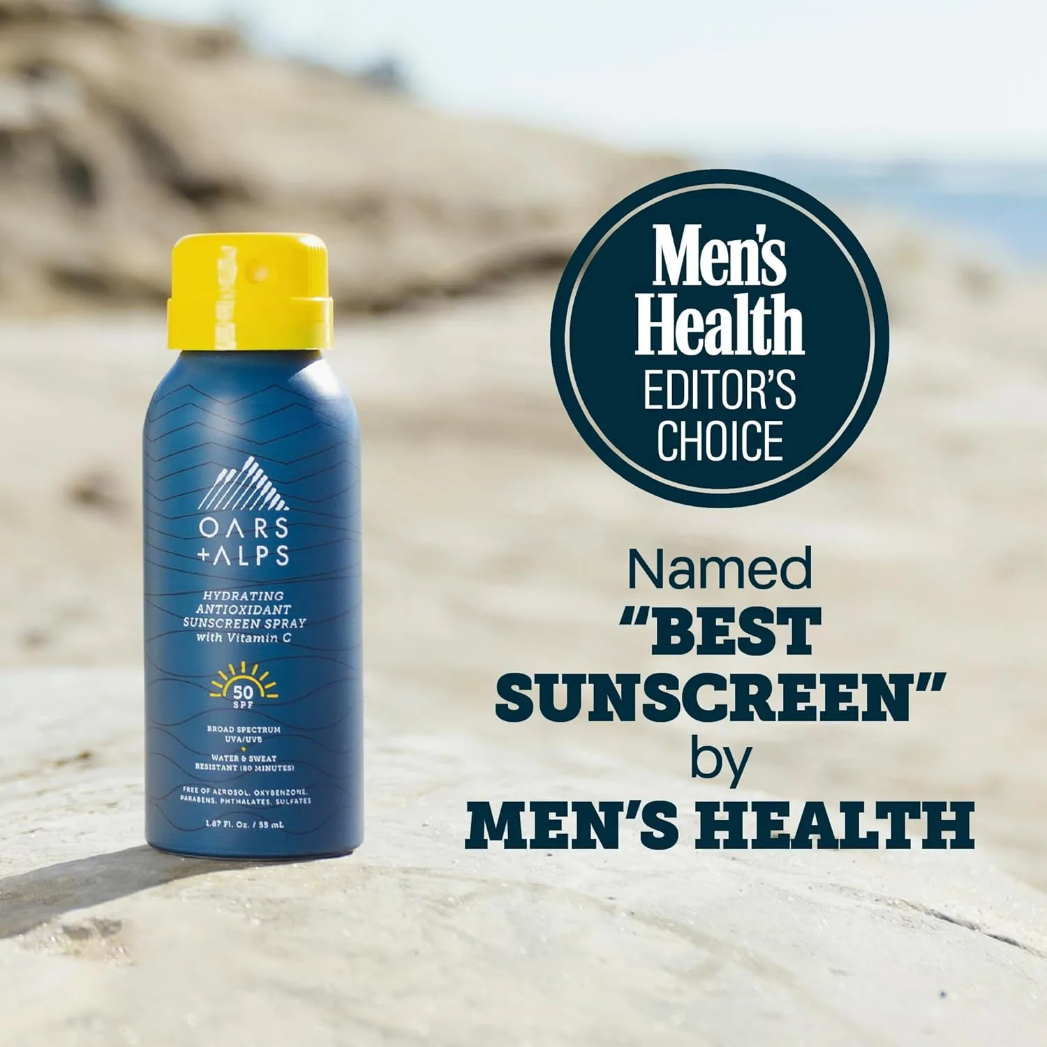 Oars + Alps SPF 50 солнцезащитный спрей для лица и тела, быстро впитывается, легкий, нежирный, водостойкий 55,3 мл (4 шт.), Clear — фото 3
