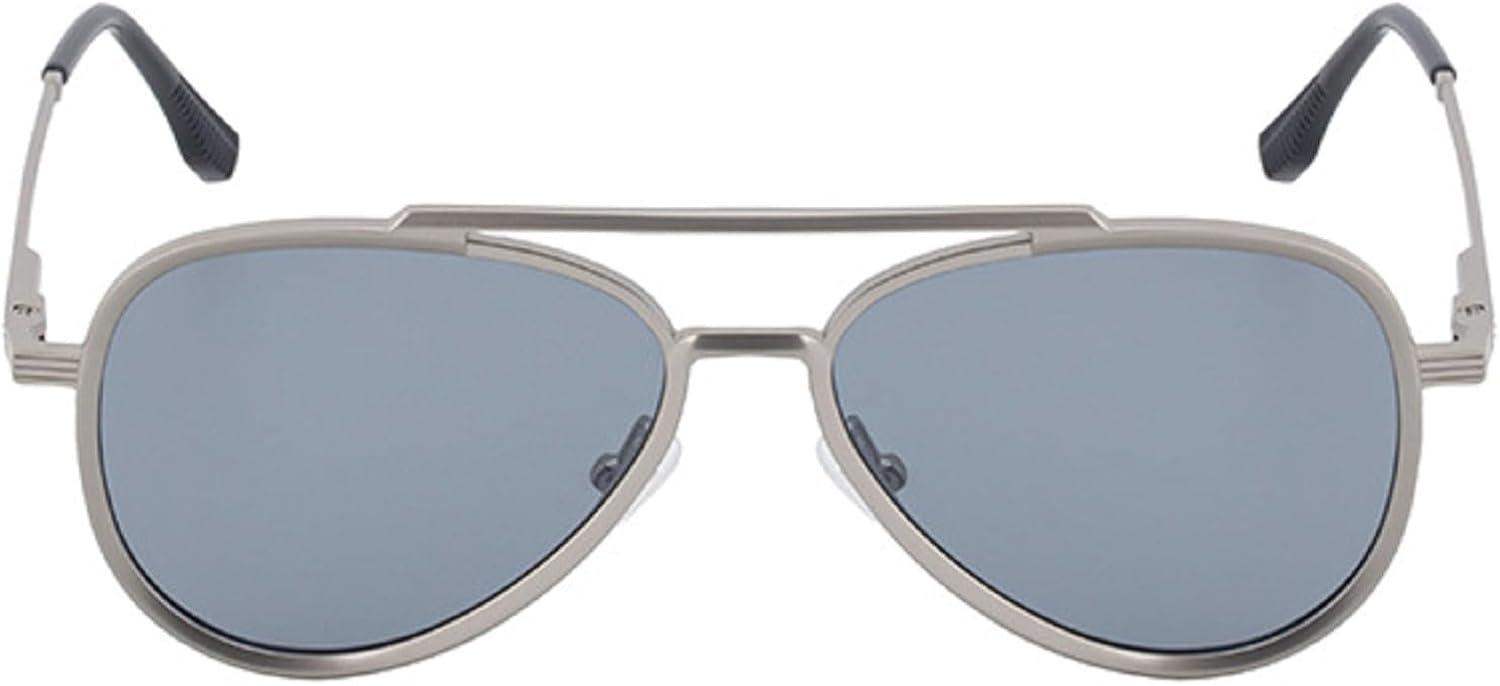 

Винтажные овальные металлические панк-солнцезащитные очки для мужчин 2025 года, роскошные солнцезащитные очки для вождения с двойным лучом, ретро-очки-пилот для мужчин mincl, Silver