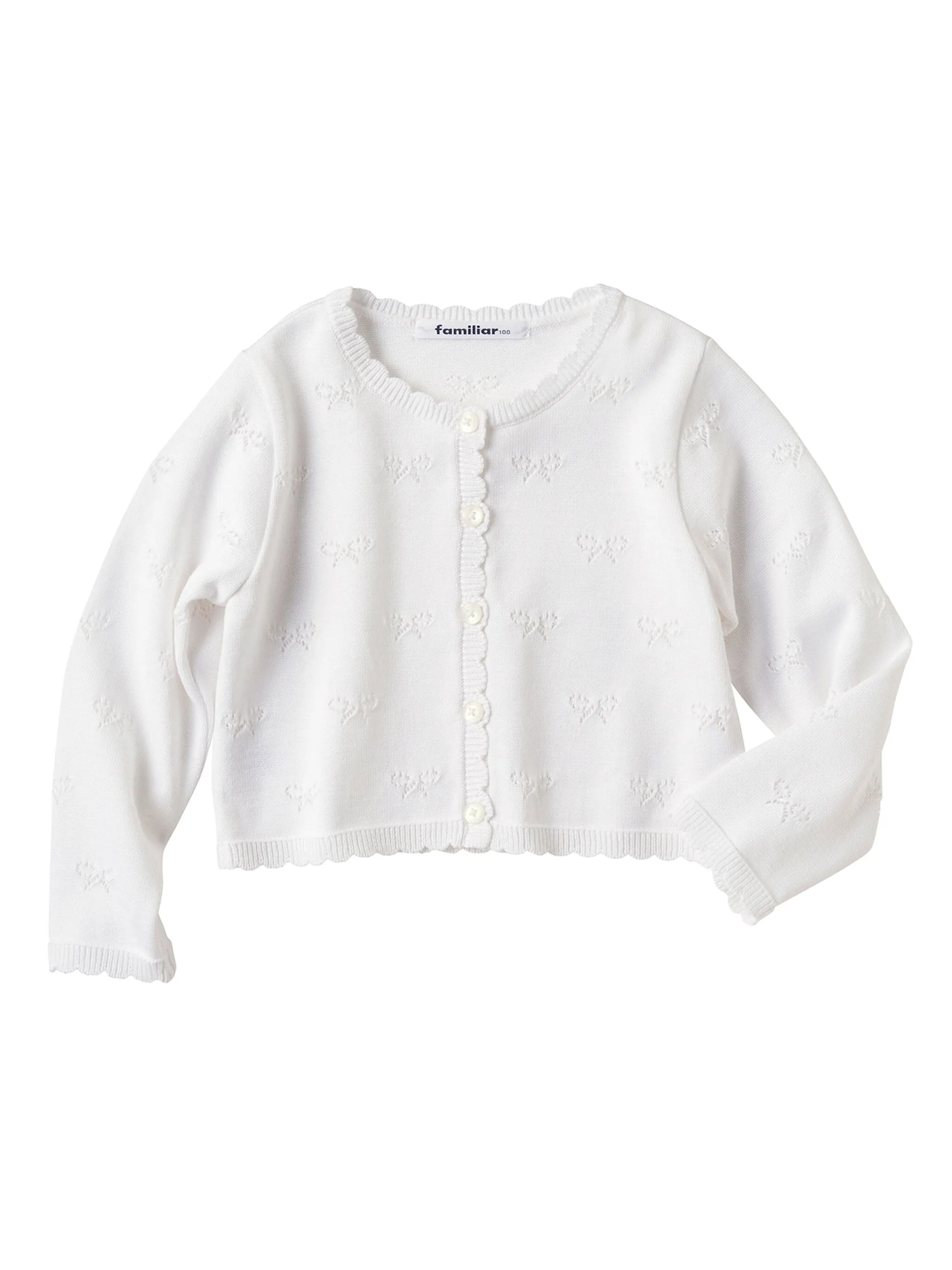 

Вязаный кардиган с фестонами Familiar, белый
