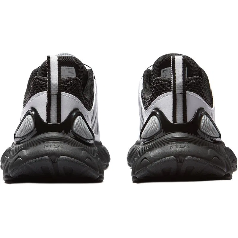 Кроссовки из искусственной кожи и текстиля Rebound Breathable Support низкие повседневные Black White детские FILA KIDS — фото 4