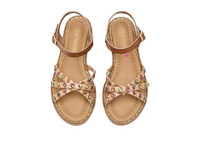 Сандалии с мульти-гемами Steve Madden Kids, Cognac Multi — фото 3