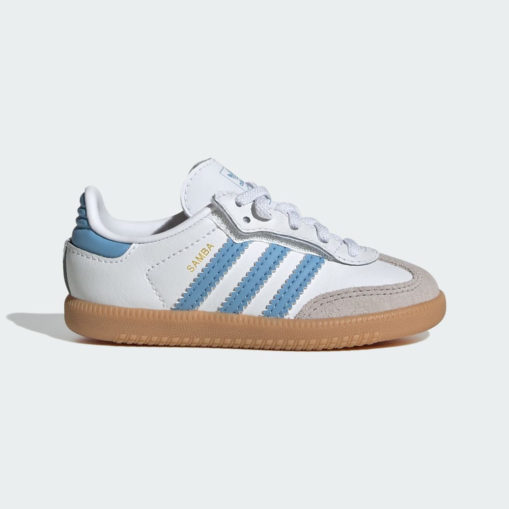 

Кроссовки Adidas Samba OG Comfort Closure Elastic Lace Shoes Kids, цвет Cloud White/Ash Blue/Gum