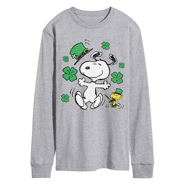 

Мужская футболка с длинным рукавом с принтом Peanuts Snoopy St Patrick's Day Licensed Character