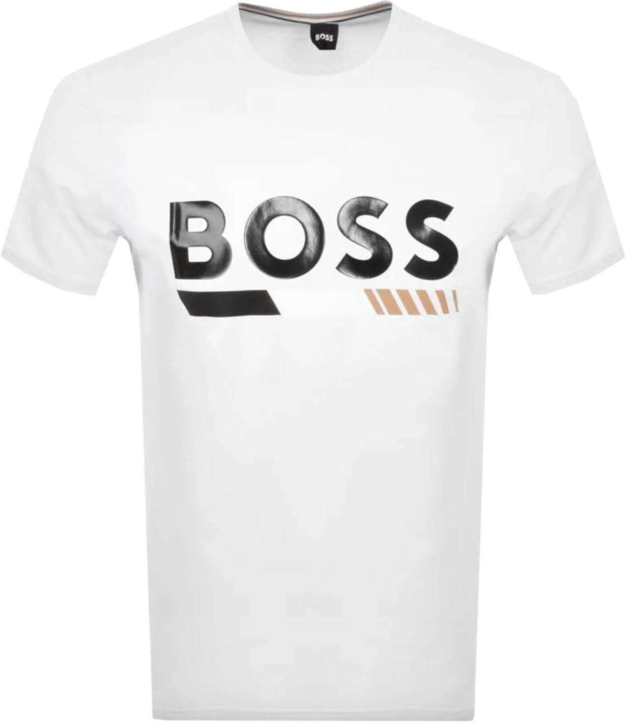 

Hugo Boss Мужская белая футболка с круглым вырезом и короткими рукавами Tiburt, белый
