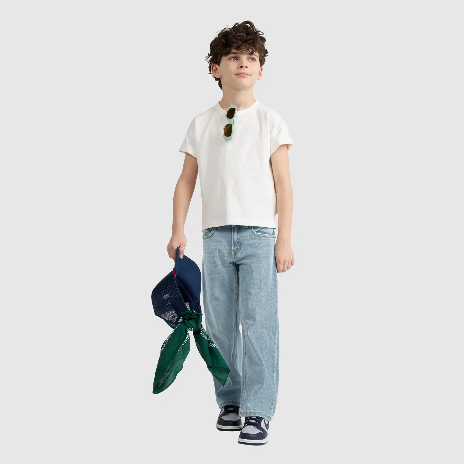 Джинсы прямого кроя 555 свободного кроя для мальчиков 4-7 лет Levi's, Light Wash