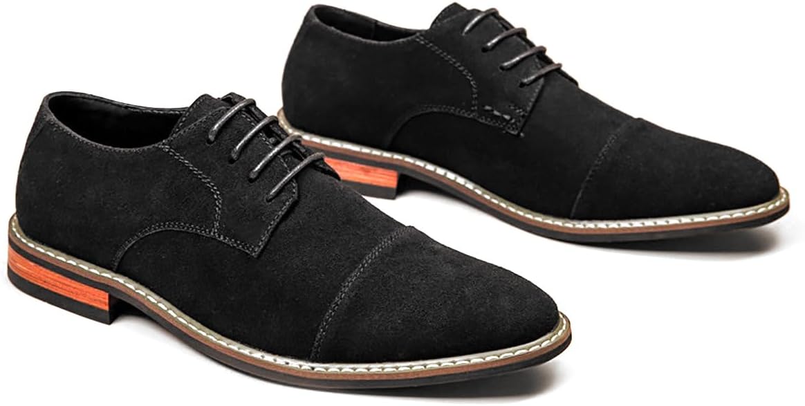 

Мужские оксфорды iadore из натуральной кожи и замши, с шнуровкой, деловые дерби для повседневной носки, черный