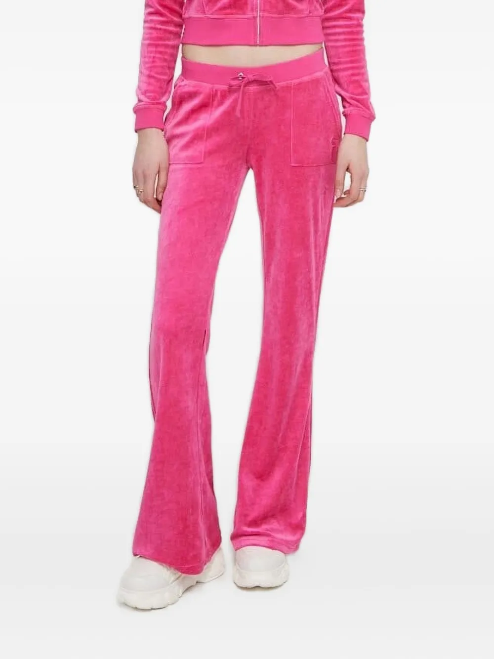 

Велюровые брюки с накладным карманом Juicy Couture, розовый