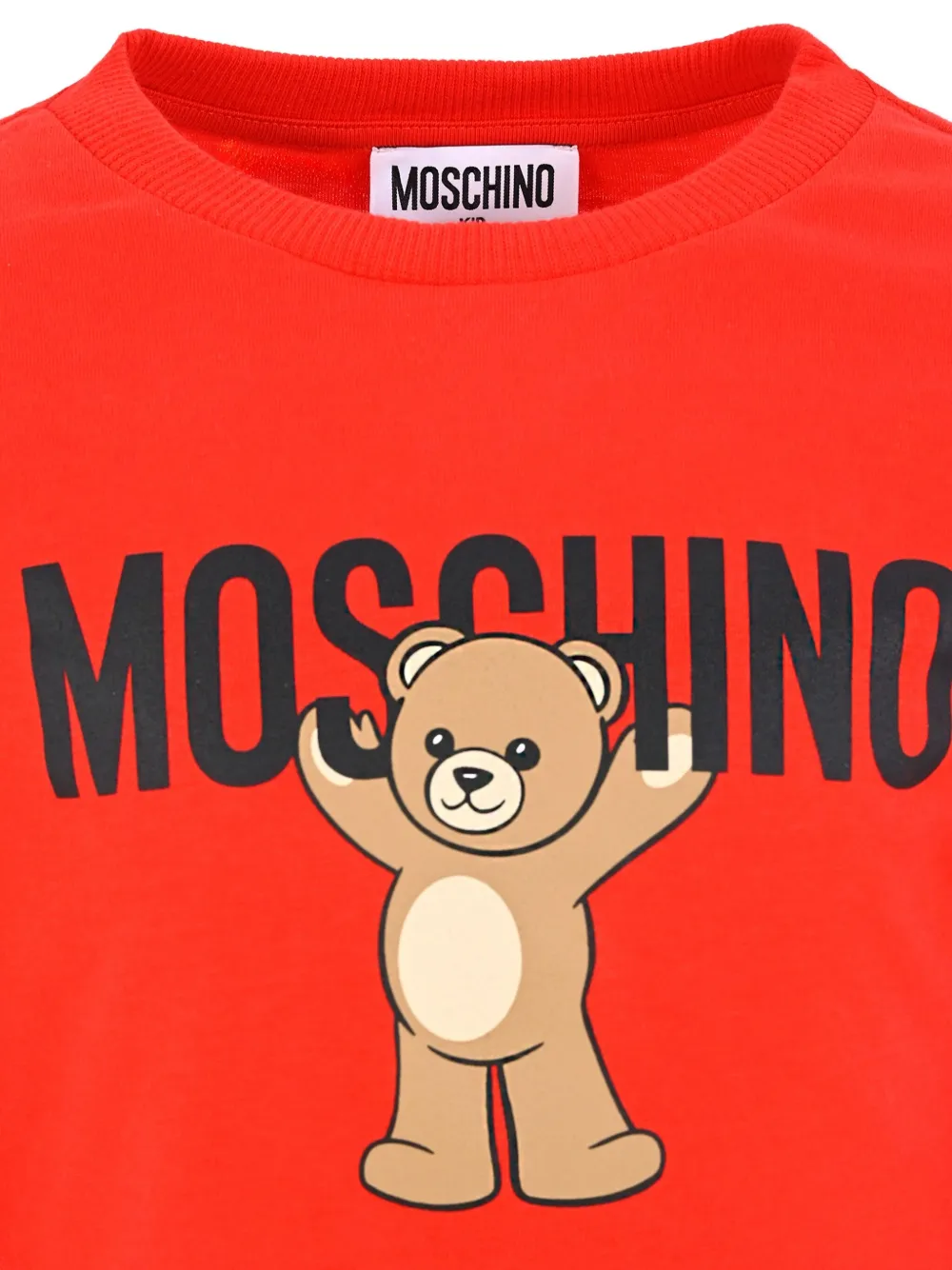 Лонгслив с принтом Teddy Bear Moschino Kids, красный — фото 3