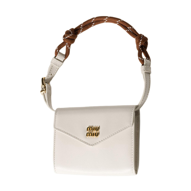 

MIU MIU Кожаный кошелек Women's Tobacco & Chalk White
