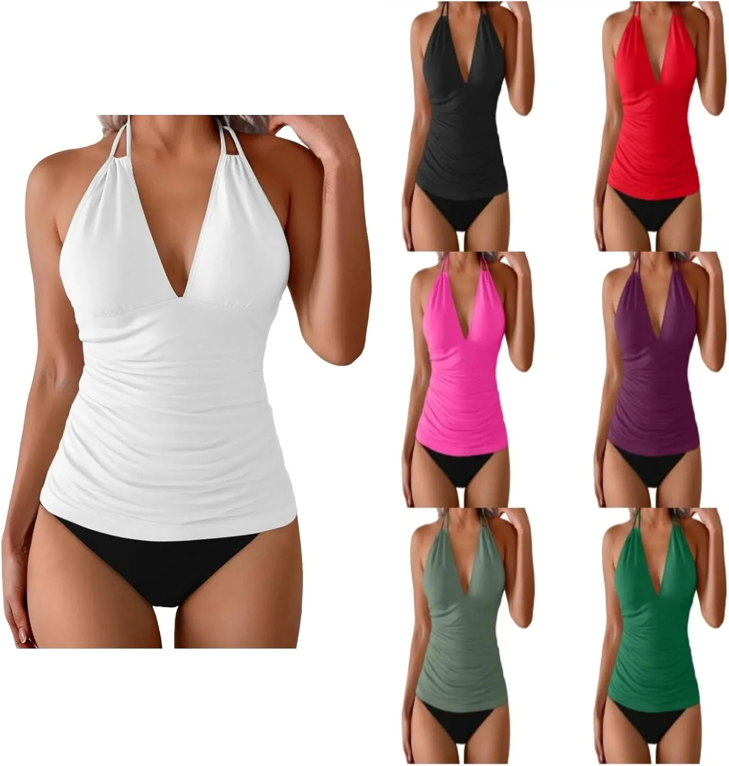 

Женский топ для купальника V-образный вырез с завязкой на шее TianGiKi