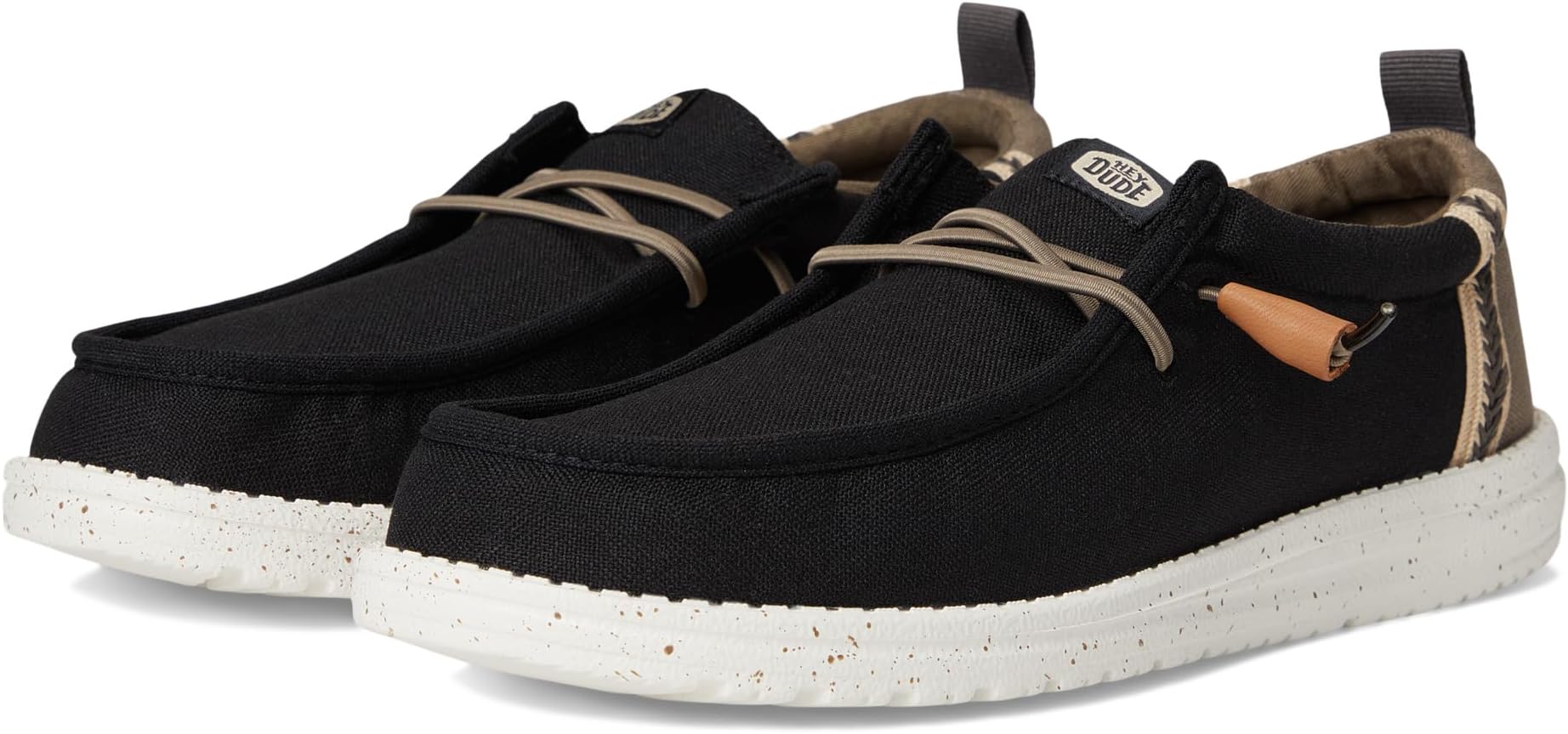 

Лоферы Hey Dude Men's Wally Summer Linen, Black/Walnut