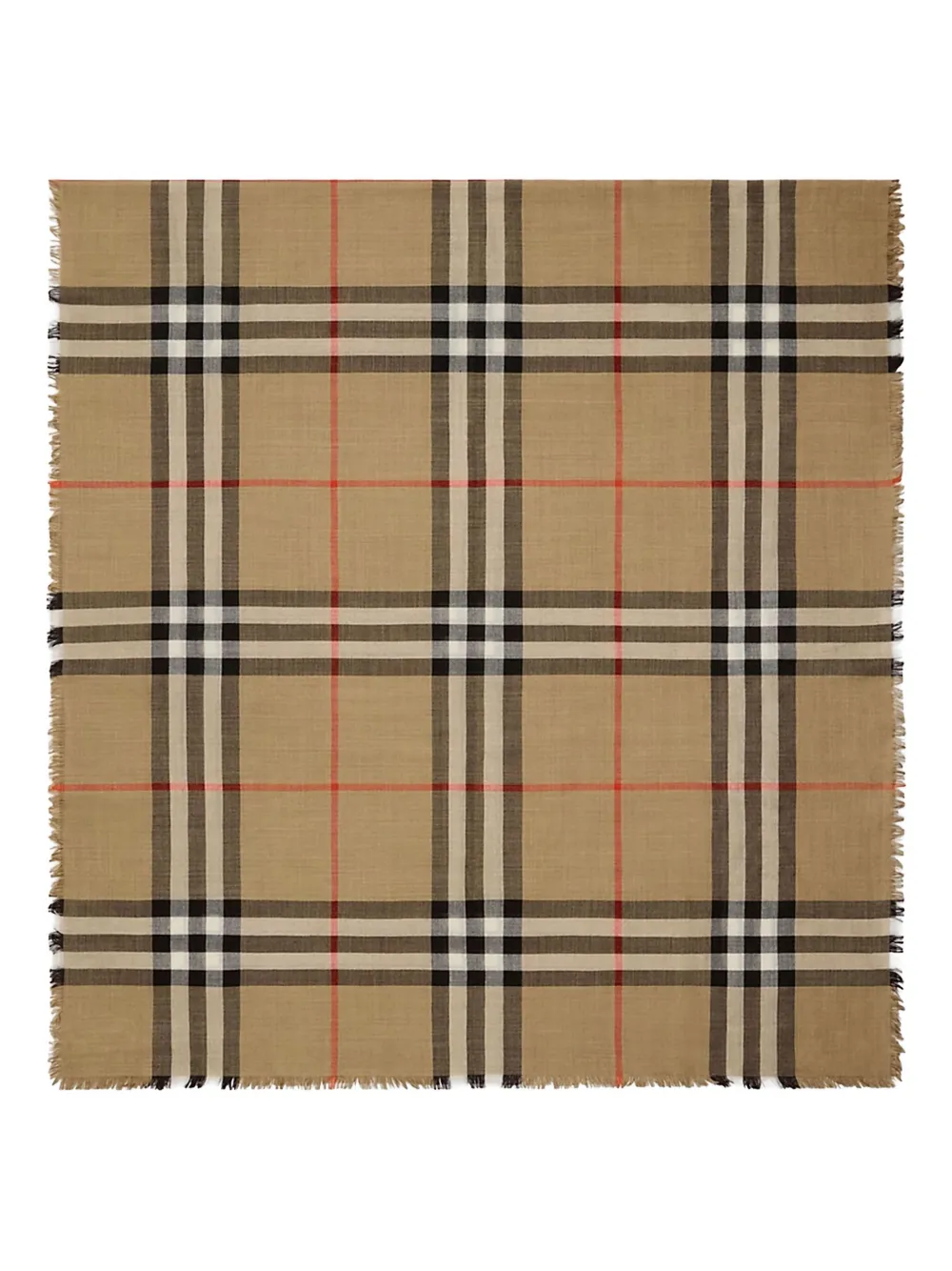 

Клетчатый шарф с бахромой Burberry, коричневый