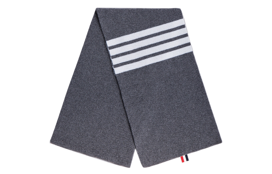 

THOM BROWNE Вязаный шарф на 4 спицах, Gray