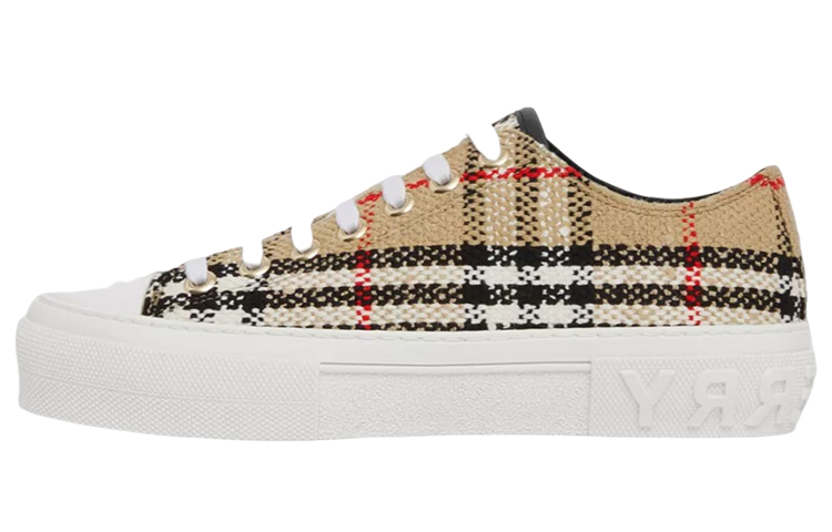 Кроссовки женские Burberry в винтажную клетку, бежевый