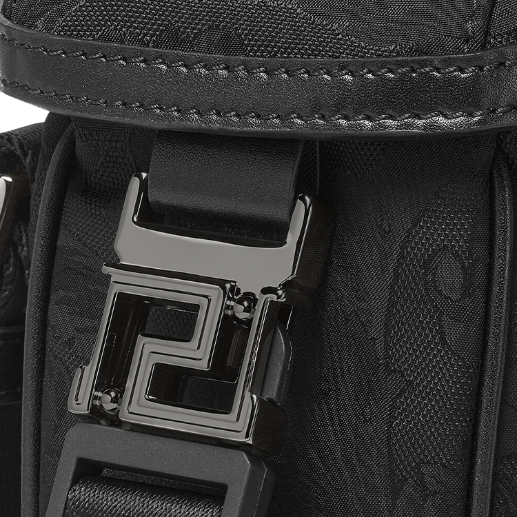 VERSACE Нейлоновая сумка-слинг, наплечная сумка, кроссбоди обычная мужская black — фото 4