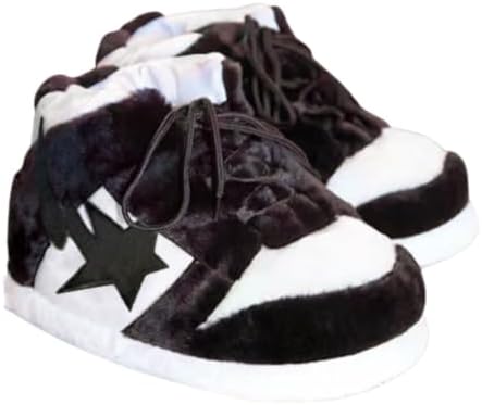 

Тапочки-кроссовки CUTEGAL с мягкой и пушистой стелькой из пены с эффектом памяти, плюшевые тапочки-кроссовки, универсальный размер для женщин и мужчин, черный