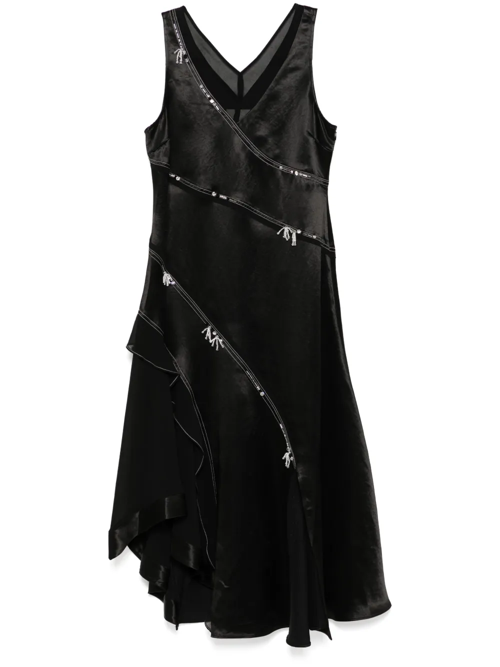 

Вышитое атласное платье 3.1 Phillip Lim, черный