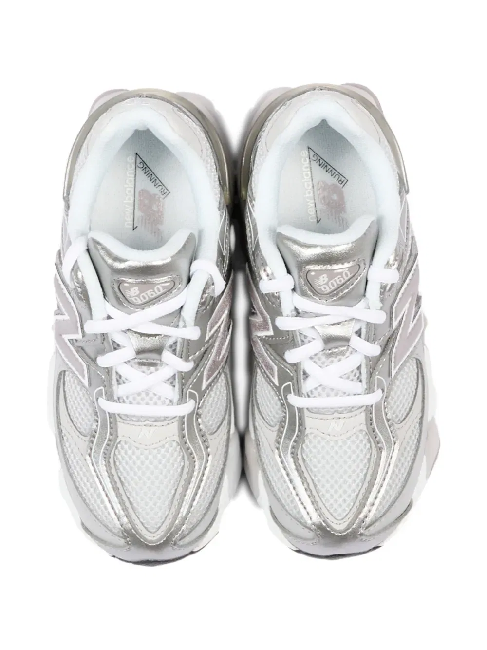 Кроссовки с сетчатыми вставками 9060 New Balance Kids, серебро — фото 4