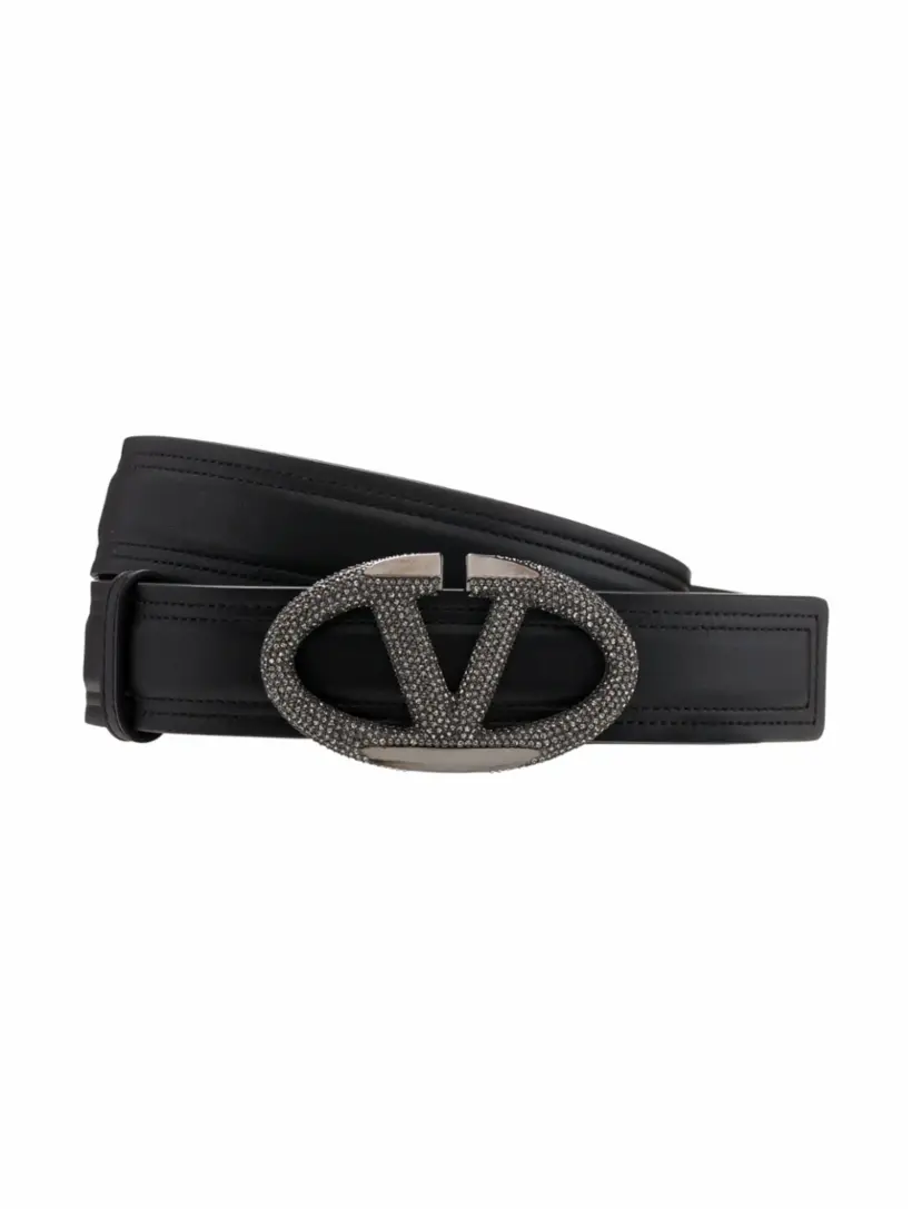 

Кожаный ремень V-logo Valentino Garavani, черный