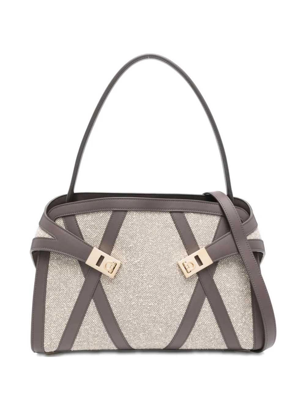 

Сумка-шоппер Hug с кожаной отделкой Ferragamo, серый