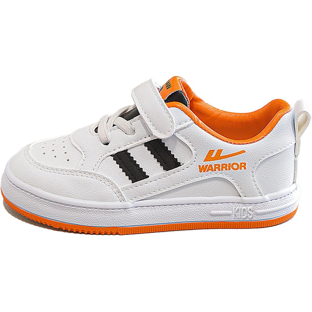 

Нескользящие, легкие, амортизирующие, низкие детские кроссовки для скейтбординга WARRIOR, белый/оранжевый