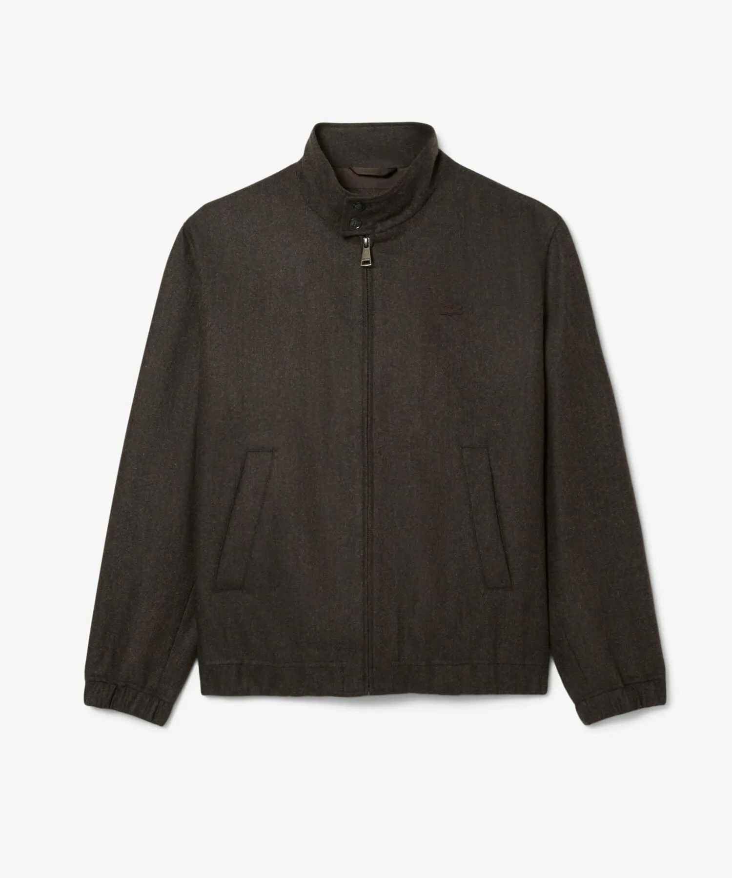 Куртка-харрингтон из шерстяного твида в елочку с воротником-стойкой LACOSTE, Black — фото 4