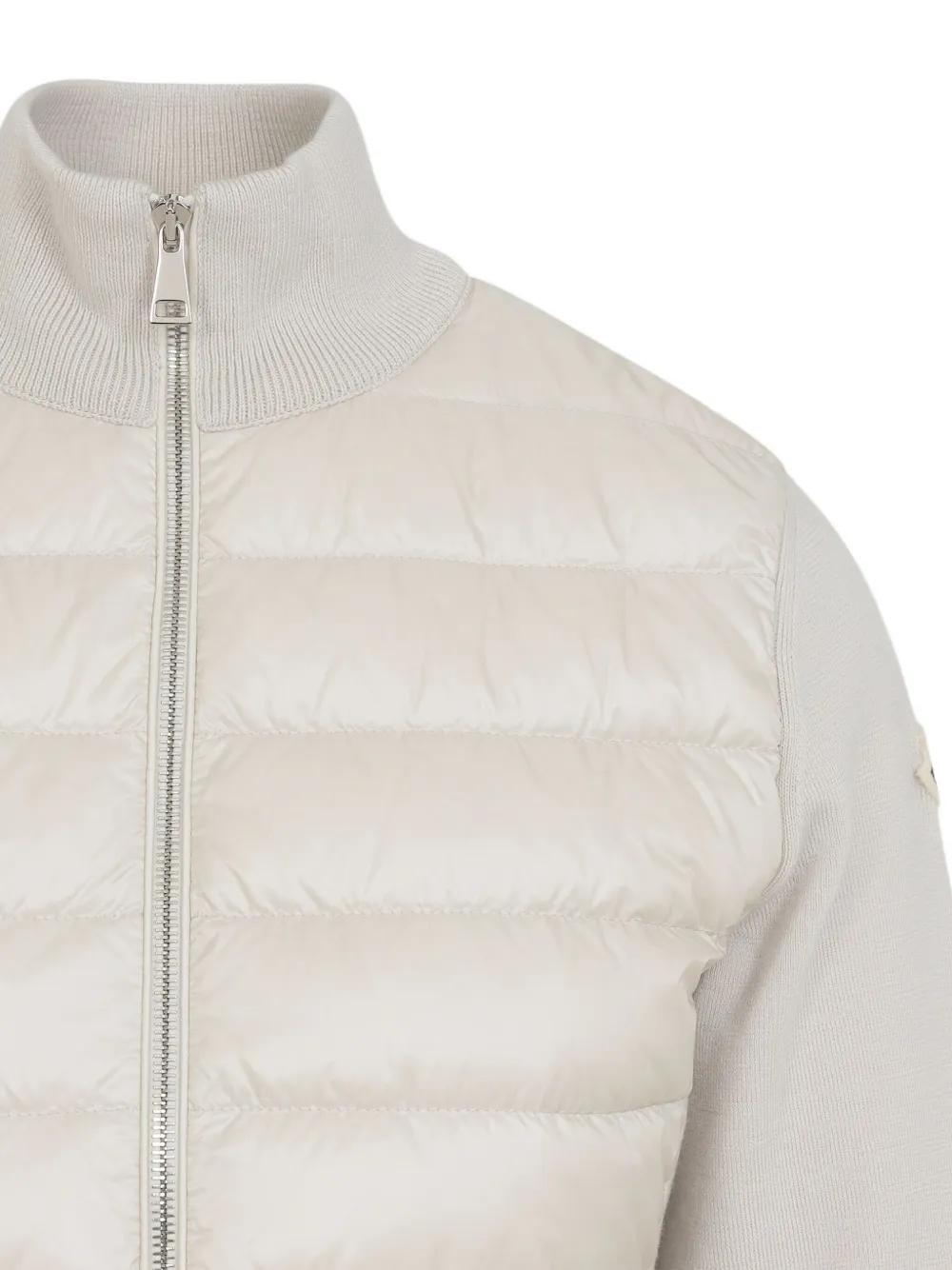 Стеганая куртка с трикотажными вставками MONCLER, белый — фото 3
